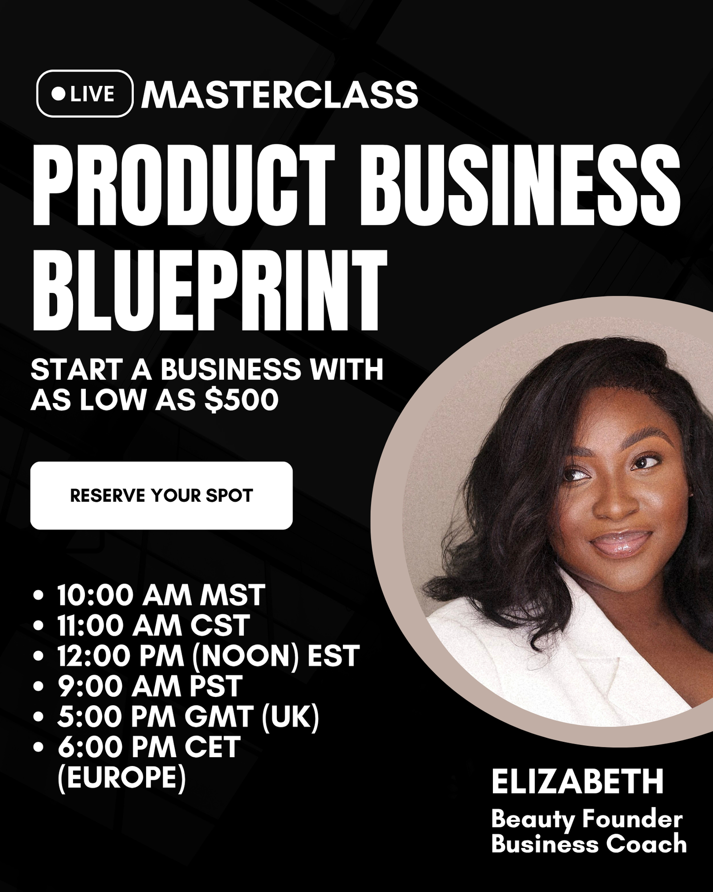 PRODUCT BUSINESS BLUEPRINT LIVE MASTERCLASS DEC20