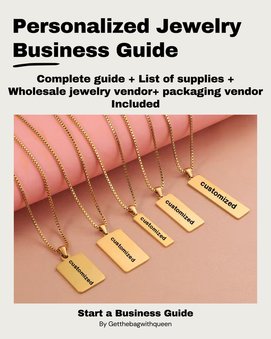 PERSONALIZED JEWELRY BUSINESS GUIDE- Includes 2 vendor contacts+machine information
