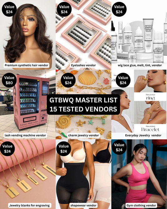 MASTER VENDOR LIST- 15 vendors included